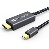 Mini Displayport(Thunderbolt) to HDMI Cable iVanky 6.6ft Nylon Braided [Optimal Chip Solution, Aluminum Shell] for MacBook Air/Pro, Surface Pro/Dock, Monitor, Projector, More - Space Grey