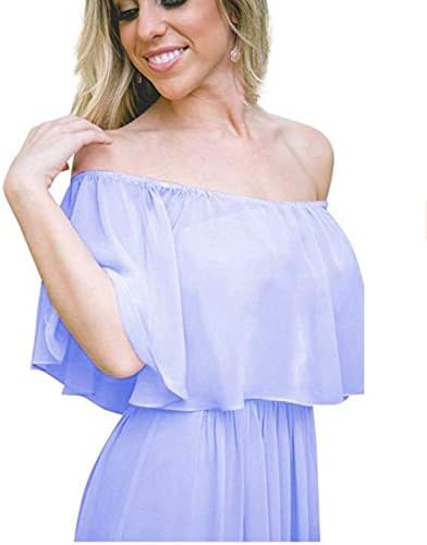 olise bridal Off Shoulder Chiffon Bridesmaid Dresses Strapless A-Line Evening Gown Long Prom Dress