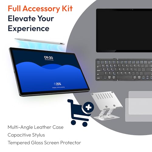 14.1 Inch Android Tablet, 2025 Large Screen Tablet with 1080P IPS FHD Big Display, 10000mAh Long-Lasting Battery, 8-Core Processor, 6GB RAM 128GB ROM (1TB Expand), WiFi, Durable Metal Frame, Gold