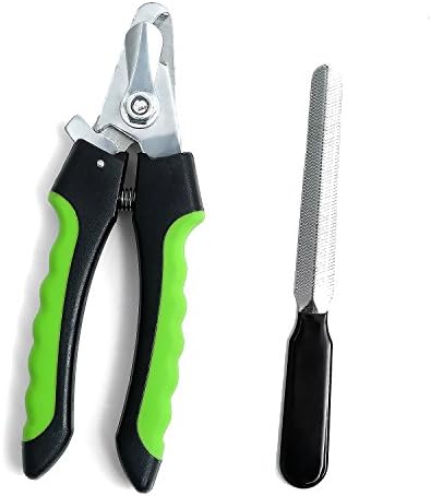 Dog Nail Clippers and Trimmer - With Quick Safety Guard to Avoid Overcutting - Sturdy Non Slip Handles - For Small Medium Large Breeds - Free Nail File Included