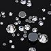 WILLBOND 1000 Pieces Mixed Size Hot Fix Round Crystal Gems Glass Stones Hotfix Flat Back Rhinestones (Clear Color)