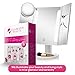 Vanity Mirror, Makeup Mirror with Light, Lighted Makeup Mirror, LED Mirror w/ 1x Magnifying Vanity (2-Pc. Set) Portable, Trifold Mirror | Brighter Clarity, Lit Daylight HD Lighting | Apply Cosmetics
