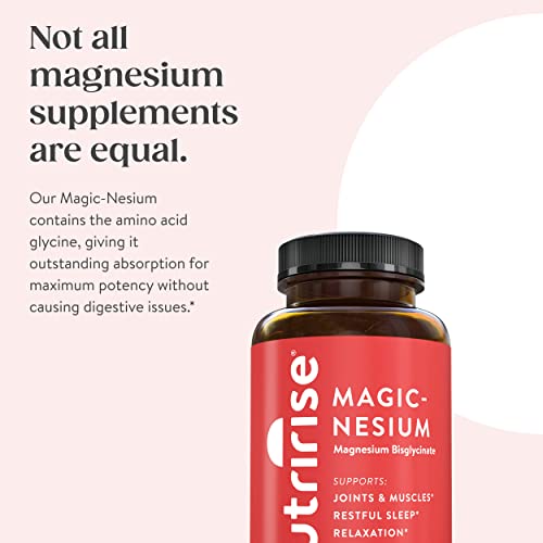NutriRise Magnesium Bisglycinate Chelate Buffered, 95mg, Supports Calm