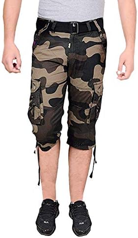 Devil Men's Army Cotton 3/4th Shorts| Capri