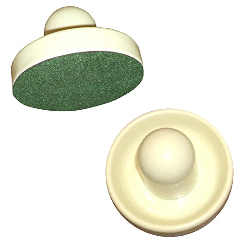 Vebere Pair of 3.75 Inch Ivory Air Table Hockey Goalie Pusher Mallets