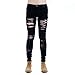 Shilanmei Mens Punk Hipster Hole Skinny Denim Slim Biker Ripped Jeans Street Wear 34