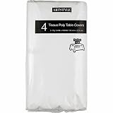 Artstyle 54" x 108" Table Cover, 4 ct. - White (pack of 2)