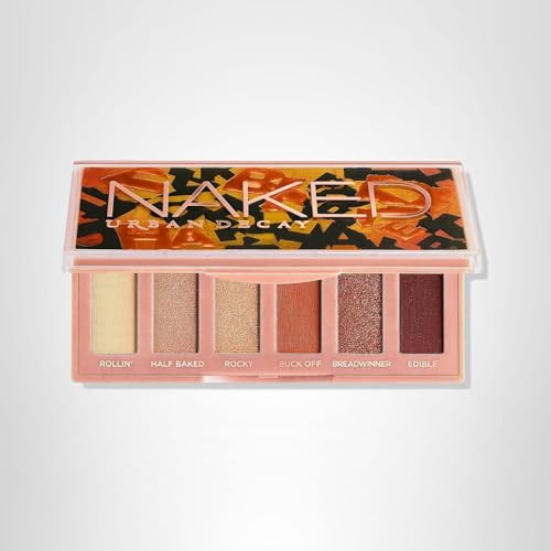 URBAN DECAY Naked Mini Half Baked Eyeshadow Palette - Bronze Neutral Eyeshadow Palette, Matte, Metallic, Shimmer & Glitter Finish, 6 Warm Beige & Brown Eye Shadows, Travel Mini Palette