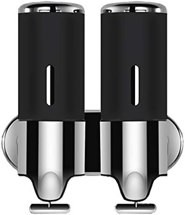 YSXZM Soap Dispenser, Black Double Pump Hand Sanitizer Bottle, Wall-mounted Stainless Steel Pull Rod, For Hotel Bathroom Shampoo Gel Shower Box (Color : BLACK)