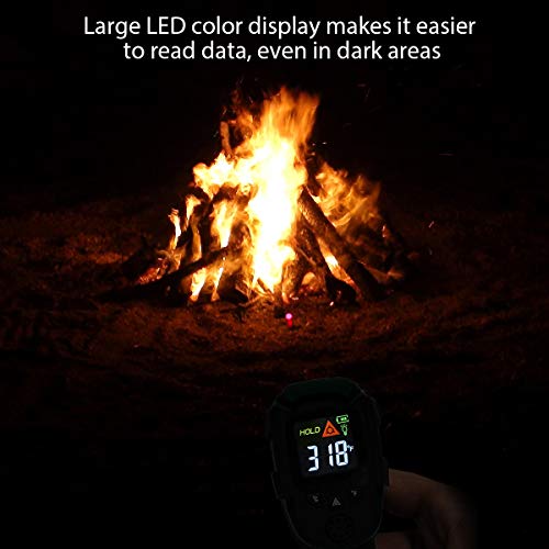 Digital Infrared Thermometer Laser Temperature Gun (Battery Include) with LED Display Non-Contact -26℉- 716℉(-32℃- 380℃) Ideal for Food Meat Cooking Kitchen, Automotive, Industry Measurement