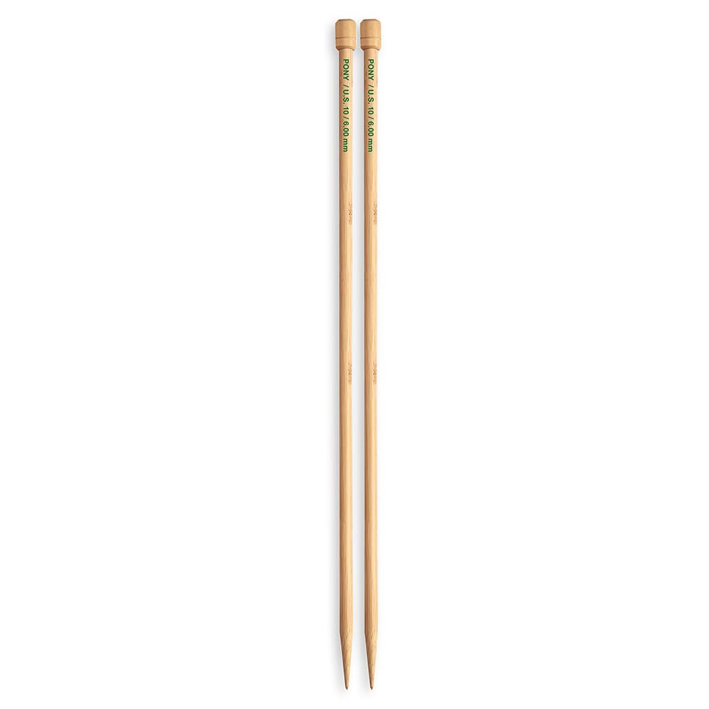 Pony Single Ended Bamboo Knitting Pins, Multi-Colour, 6mm — image 1