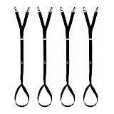 Vancool Stirrup Style (Loop) Adjustable Elastic Shirt Stays Suspenders - Keeps Shirts Tucked In (2 pairs)