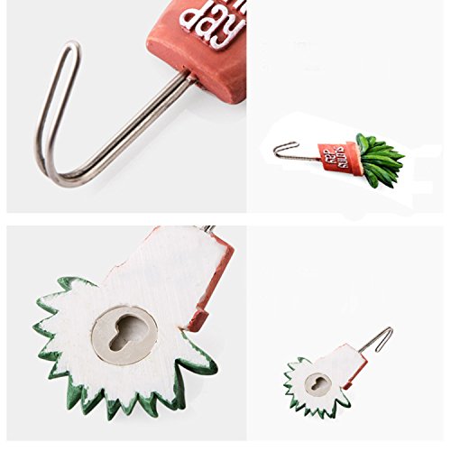Zubita Stainless Steel Hooks, Cute Simulation Cactus Plants Hooks Powerful Adhesive Wall Accessories Multifunction J Hook Holder for Bathroom, Kitchen and Bedroom (Long Leaf Cactus)