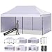 ABCCANOPY 10x20 Pop Up Canopy Tent Commercial Instant Outdoor Canopy Premium-Series with 3 Sidewalls and Hexagonal Legs,White