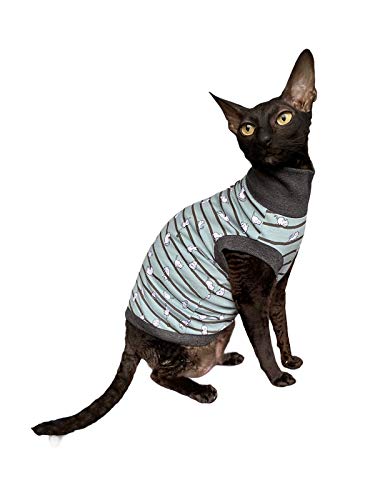 Kotomoda Sphynx Cat's turtleneck Small cats green Naked Cat Hairless Cat Clothes (M)