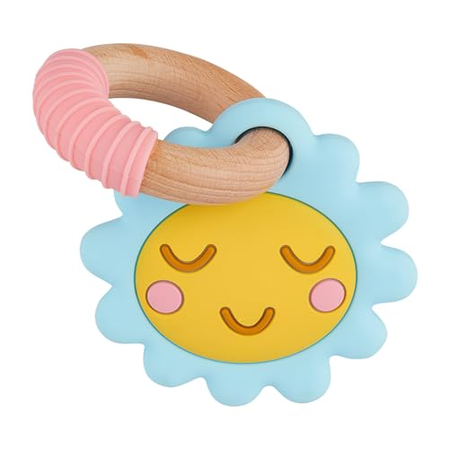 Mud Pie Kids Flower Ring Silicone Teether; Approx 3" X 4"