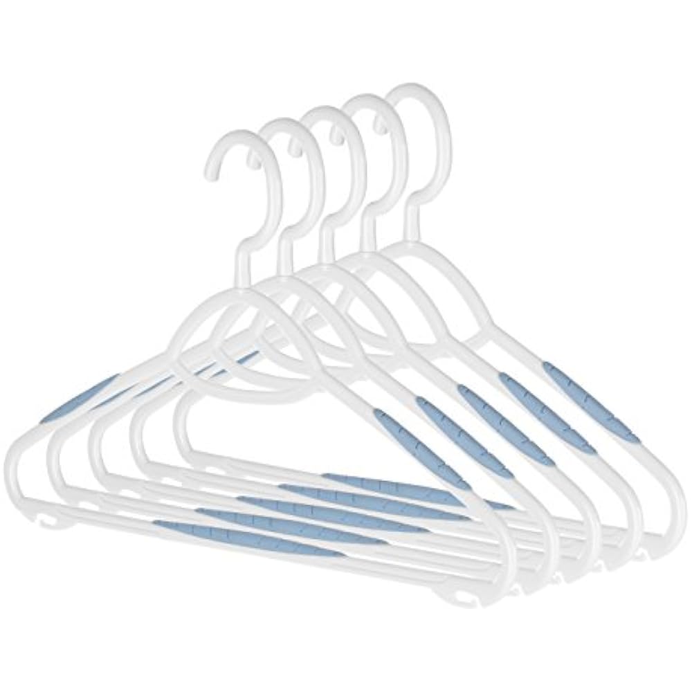 SureGrip Plastic Hangers Clothes with Nonslip Rubber Padding (Set of
