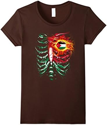 Womens Jordan flag funny tshirt Large Brown