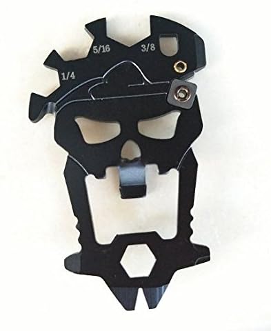 12 in 1 EDC Skull Multi Tool Mini Steel Screwdriver Bottle Opener Wrench Knife