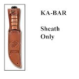 KA-BAR 1217S, Leather Sheath, USMC Logo, Fits Knife with 7" Blade, Brown