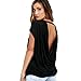 Start 2016 Women Casual Soft Loose Batwing Sleeve Backless Shirt (Black, US=10)