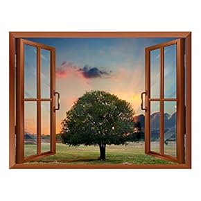 Tree in Sunset Removable Wall Sticker/Wall Mural - 24"x32"