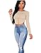 Allegrace Women Sexy Crop Top Shirts Lady Summer Tops Khaki Small