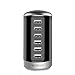 Tower USB Charger 6-Port Desktop USB Hub Charging Station with Smart Identification Technology for Phone, Tablets, and More (Black) primary