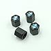 INCART Universal Steel (4pcs) Car Tire Valve Stem Air Caps Cover + (1pcs) Keychain for BMW Black