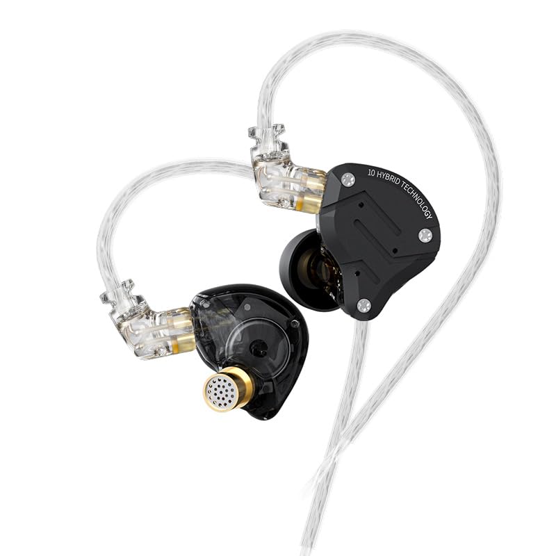 KINBOOFI KZ ZS10Pro in Ear Monitor, 4BA 1DD KZ Headphone Multi Driver in Ear Earphone IEM, on Stage HiFi Monitor for Singer Guitarist Drummer (Without Microphone, Matte Black)