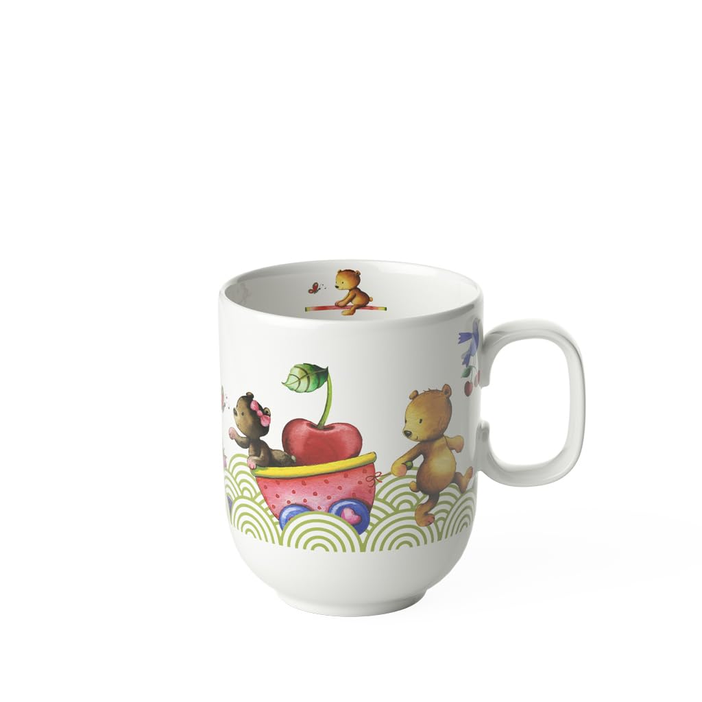 Villeroy & Boch Hungry as a Bear Children's Mug with Handle, 250 ml, Premium Porcelain, White/Coloured