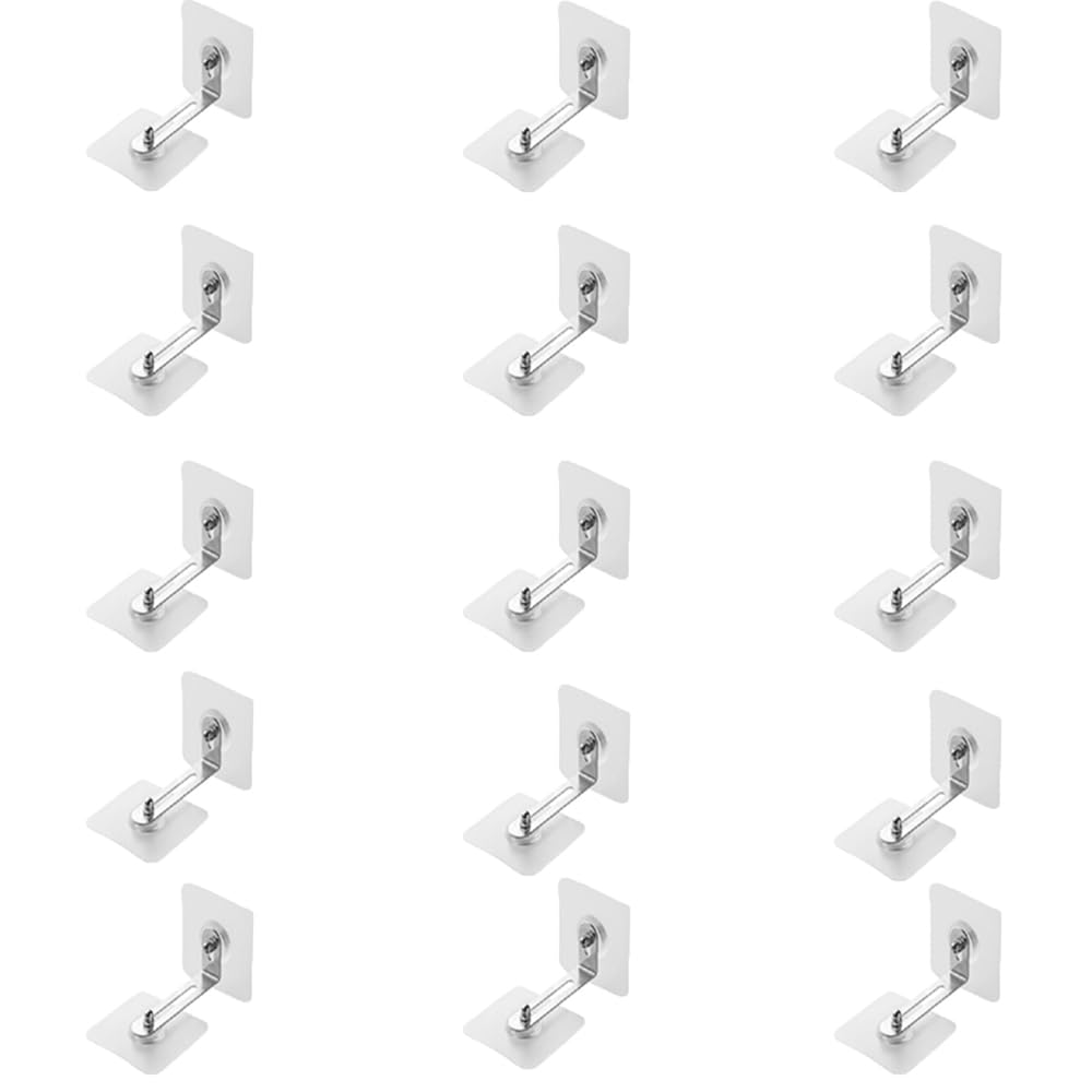 15Pcs Furniture Wall Anchor No Drill Install Anti-Tip Kit With Baby Proofing Gear to Fix Shelf and Prevent Falling for Child Safety (15)