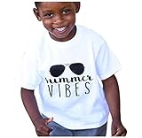 Singleluci Toddler/Infant Kids Summer T-Shirt (2T, White Boys)
