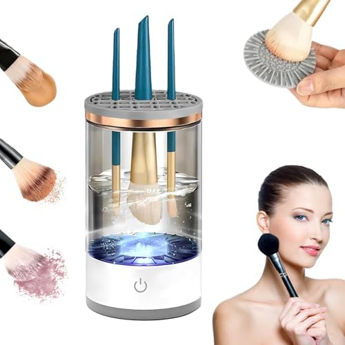 Photo 1 of Electric Makeup Brush Cleaner - Portable Compact Design for Travel Home Use - Professional Makeup Brush Cleaning Machine - Automatic Makeup Brush Cleaner (pink)