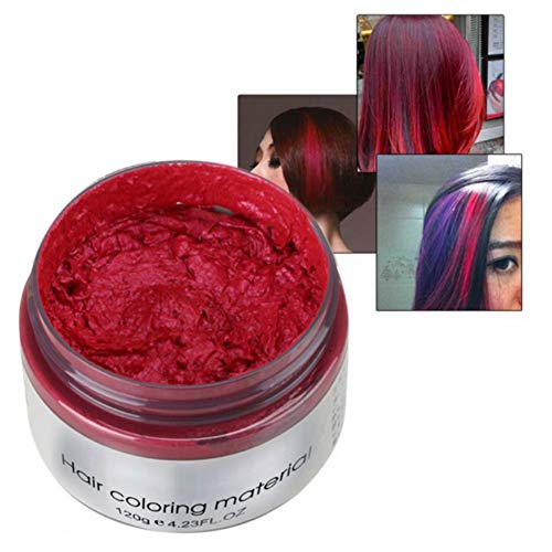 MOFAJANG Hair Color Wax Red,Unisex Instant Modeling Fashion DIY Hair