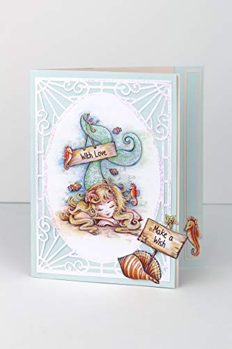 Mermaids Paper Craft Pads, Card Making Kit, Makes 80 Card Toppers, Works with Dies
