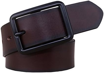Capplue Men's Classical Leather Belt Pin Buckle Belts for Men Coffee Color 38inch