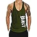 InleaderAesthetics Men's Tank Tops Sleeveless Shirts Y-Back Gym Workout Stringer Tank Tops Bodybuilding Fitness T-Shirts - ArmyGreen-XL