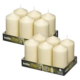 BOLSIUS Ivory Pillar Candles - 65 Long Burning Hours 12 Pack - 3-inch x 6-inch Dripless Candle - Perfect for Wedding Candles, Parties and Special Occasions