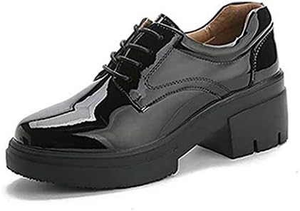 レースアップシューズ レディース プラットフォームシューズ 靴 エナメル オックスフォードシューズ 厚底シューズ 無地 かっこいい 秋ブーツ ドレス シューズ マニッシュシューズ ビジネス 通勤 通学 おじ靴