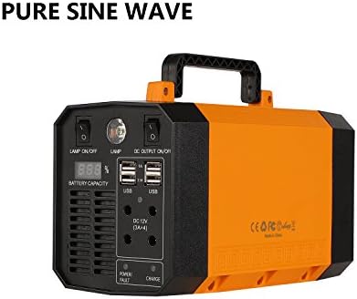 Portable Power Station 200Wh Solar Generator 300W Pure Sine Wave Inverter Emergency Power Source Charged by Solar/AC Outlet/Cars