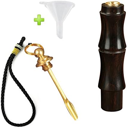 Featured Gifts Snuff Bottle with Spoon Snorting Snorter Bullet Nasal Sniffer Vial Spoon Container Mini Funnel (Ebony)