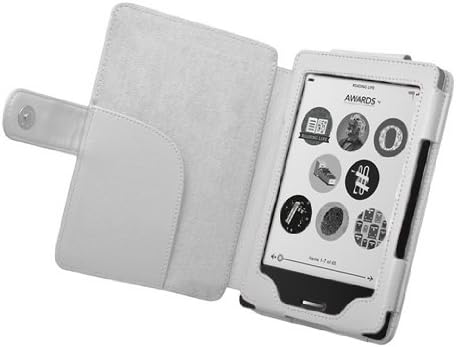 Odyssey Leather Cover Case for Kobo Touch / Amazon Kindle 4 - White