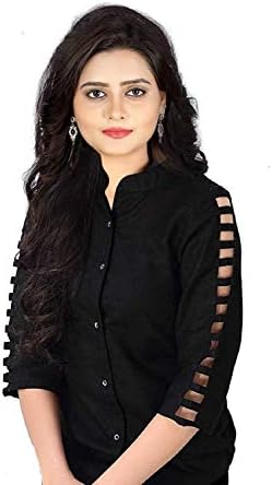 Silkova Women's Black Rayon top