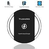 YOUSHARES Halo Fast Charge Qi Inductive Wireless Charging Pad, Black