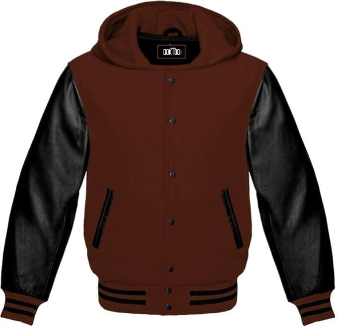 GOKTOG Hooded Varsity Jacket Women, Baseball