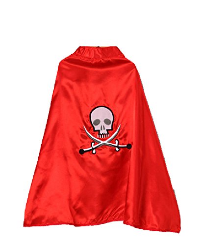 Kids Carribean Pirate Captain Skull Dress Up Cape