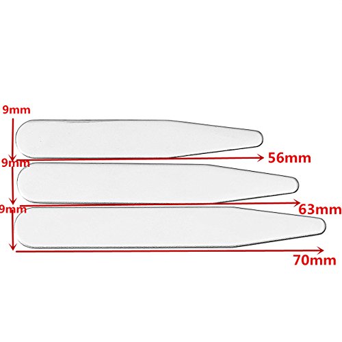 Personalized Master Free Engraving Custom 6-12pcs 3 Sizes Stainless Steel Collar Stays Mens Dress Shirt Bones Stiffeners+Gift Box - Thumbnail 5