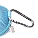 Case Star ® Light Blue Earphone handsfree headset HARD EVA Case - Clamshell/MESH Style with Zipper Enclosure, Inner Pocket, and Durable Exterior + Silver Climbing Carabiner+Case star cellphone bag