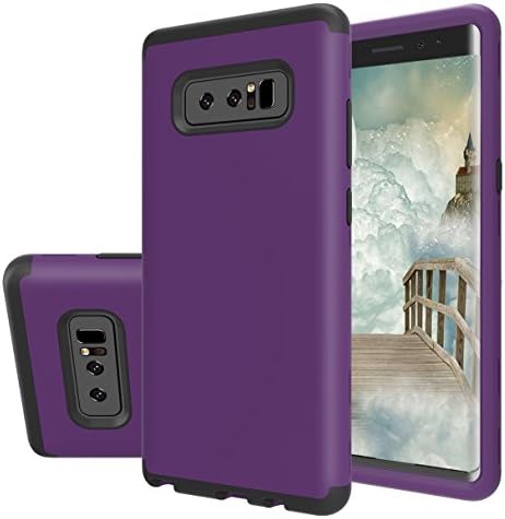 Galaxy Note 8 Case, Arukas Full-body 3 IN 1 Premium [Heavy Duty] [Drop Protection] Silicone Inner Layer + Hard PC Shell and Frame Hybrid Armor Bumper Cover For Samsung Galaxy Note 8 (purple)